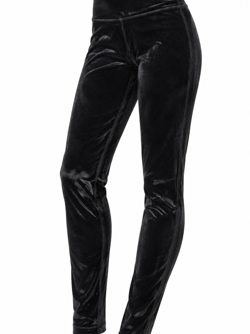 lululemon athletica Black Velvet-Look Slim Leg Leggings